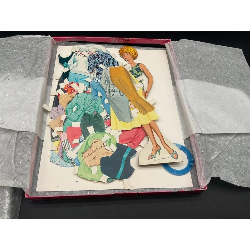 1964‎ Mattel Barbie Wedding Dress 'n Fashion Clothes Paper Doll Set Wardrobe